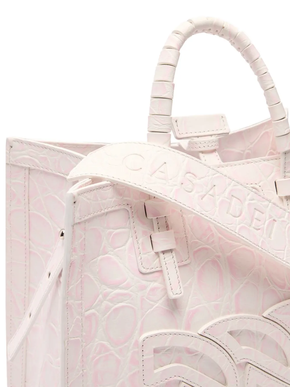 Casadei crocodile-embossed tote bag Roze