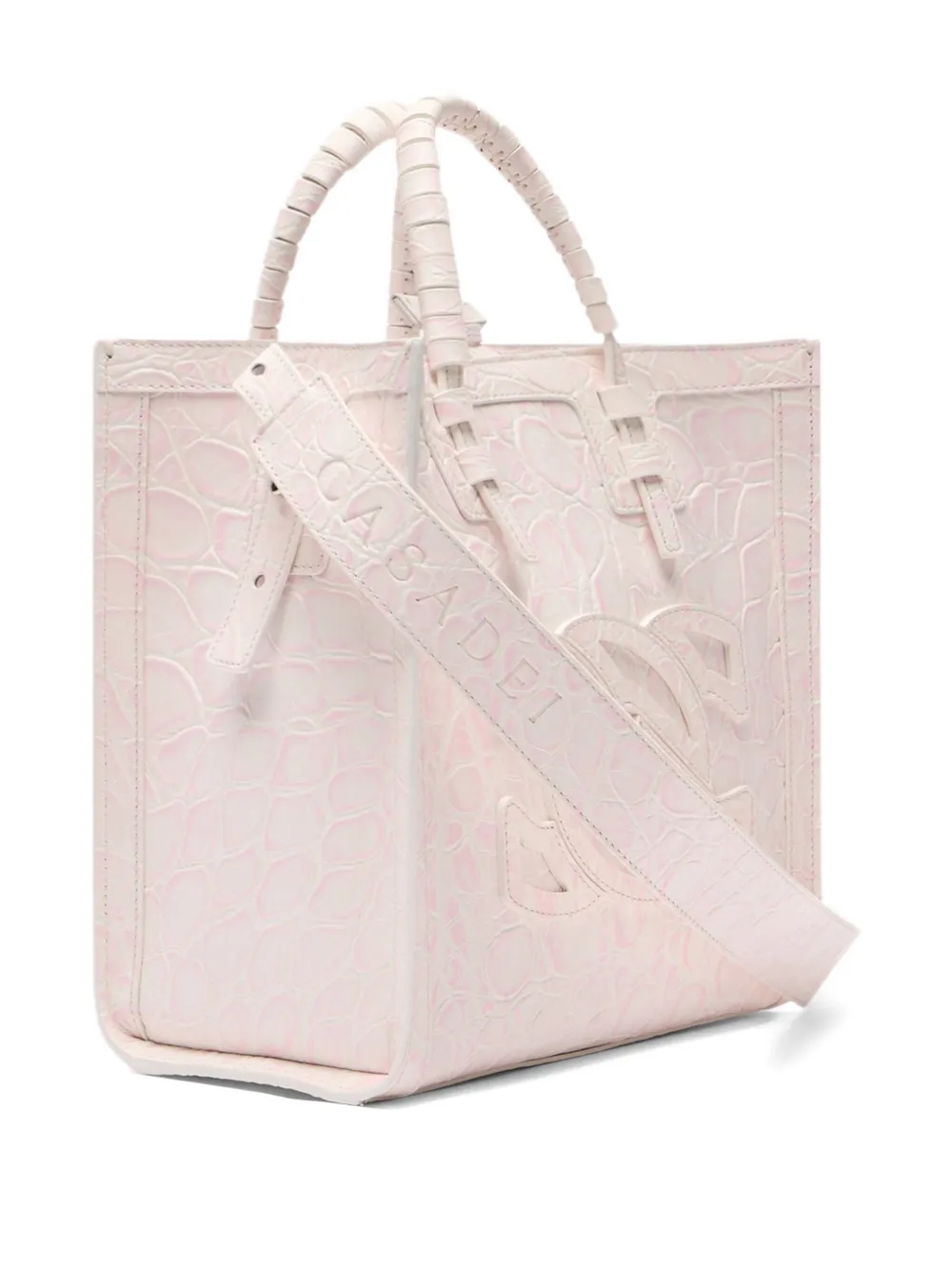 Casadei crocodile-embossed tote bag Roze