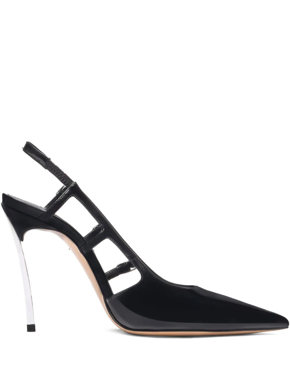 Casadei 100mm cut-out slingback heeled pumps Black