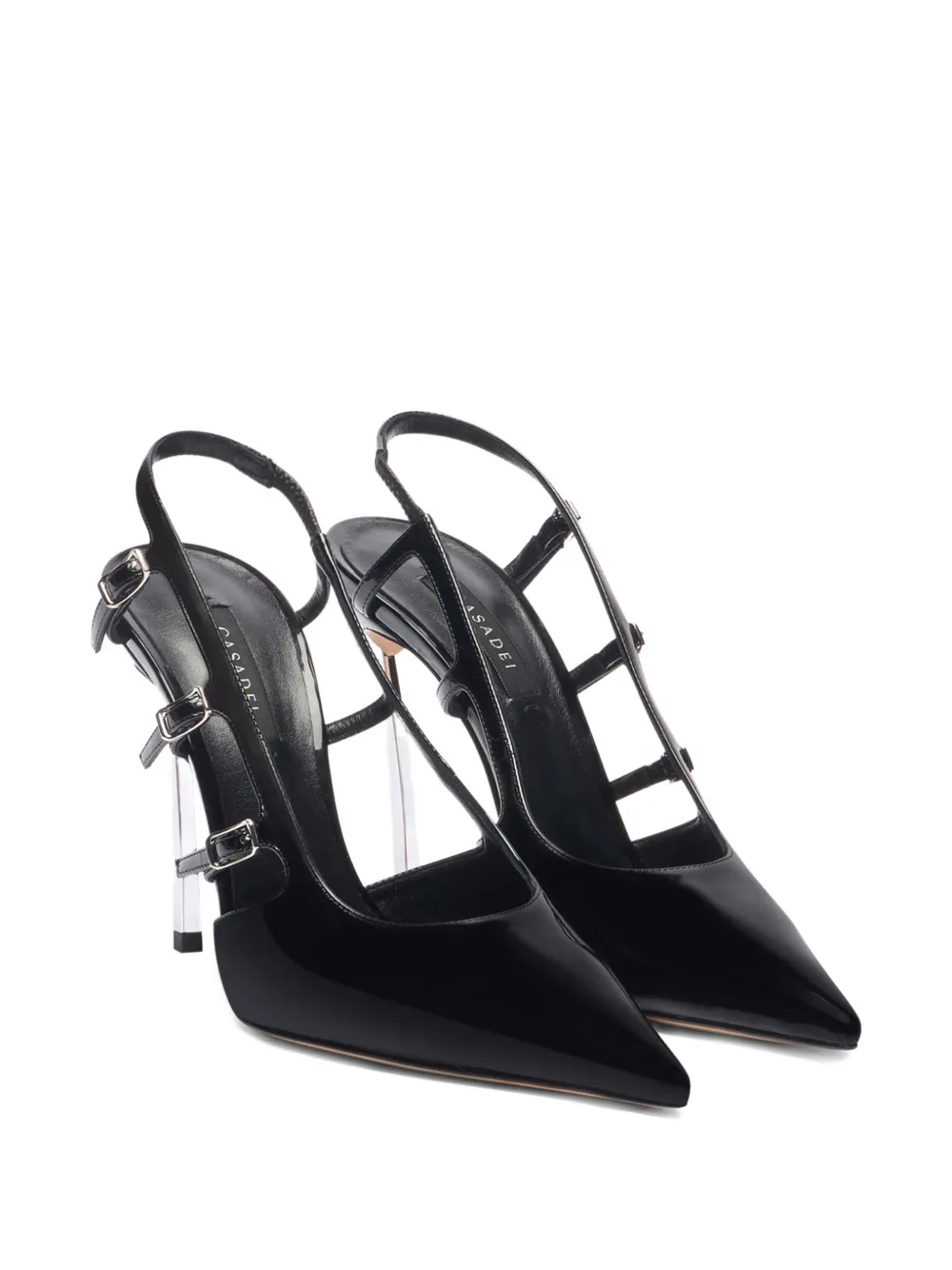 Casadei 100mm cut-out slingback heeled pumps Black