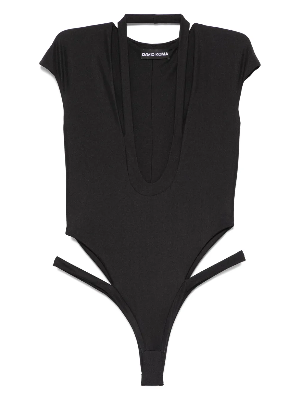 cut-out U-neck swimsuit