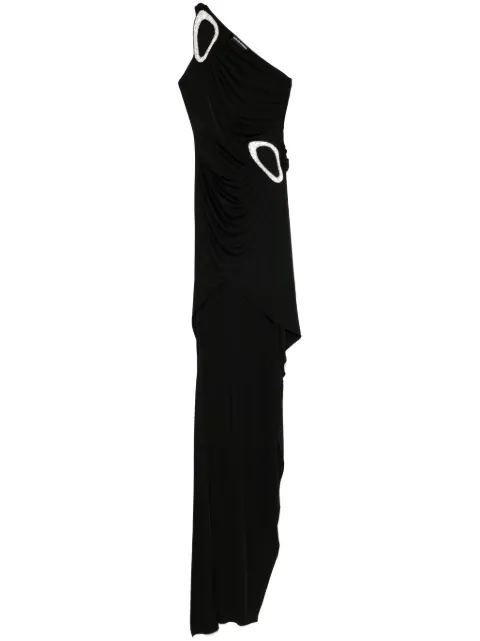 David Koma crystal-buckle asymmetric gown