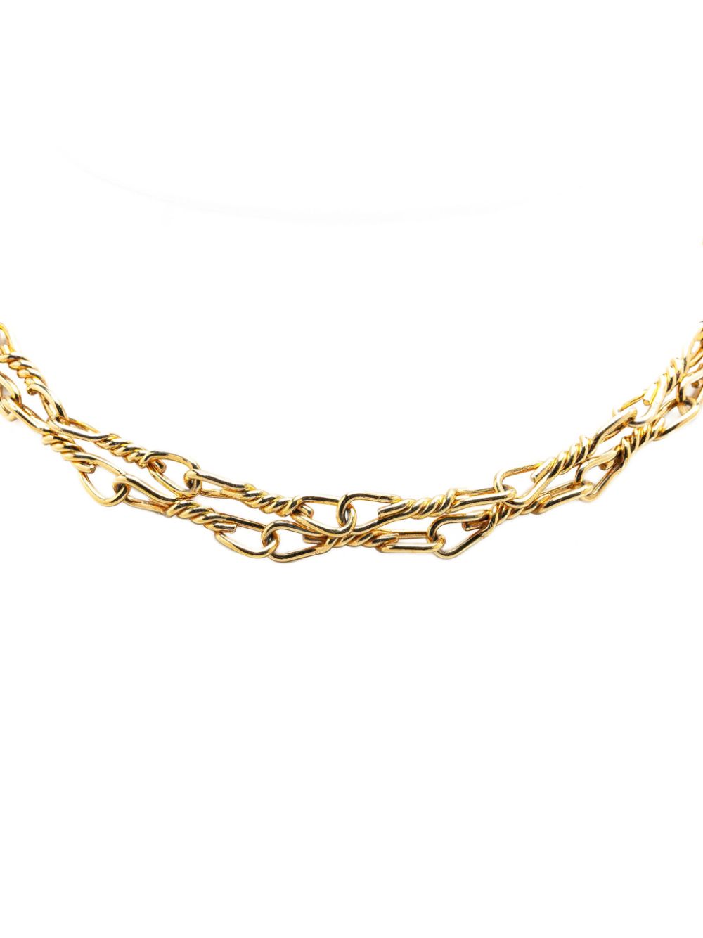 20th Century Gold Plated Double Chain Necklace costume necklace