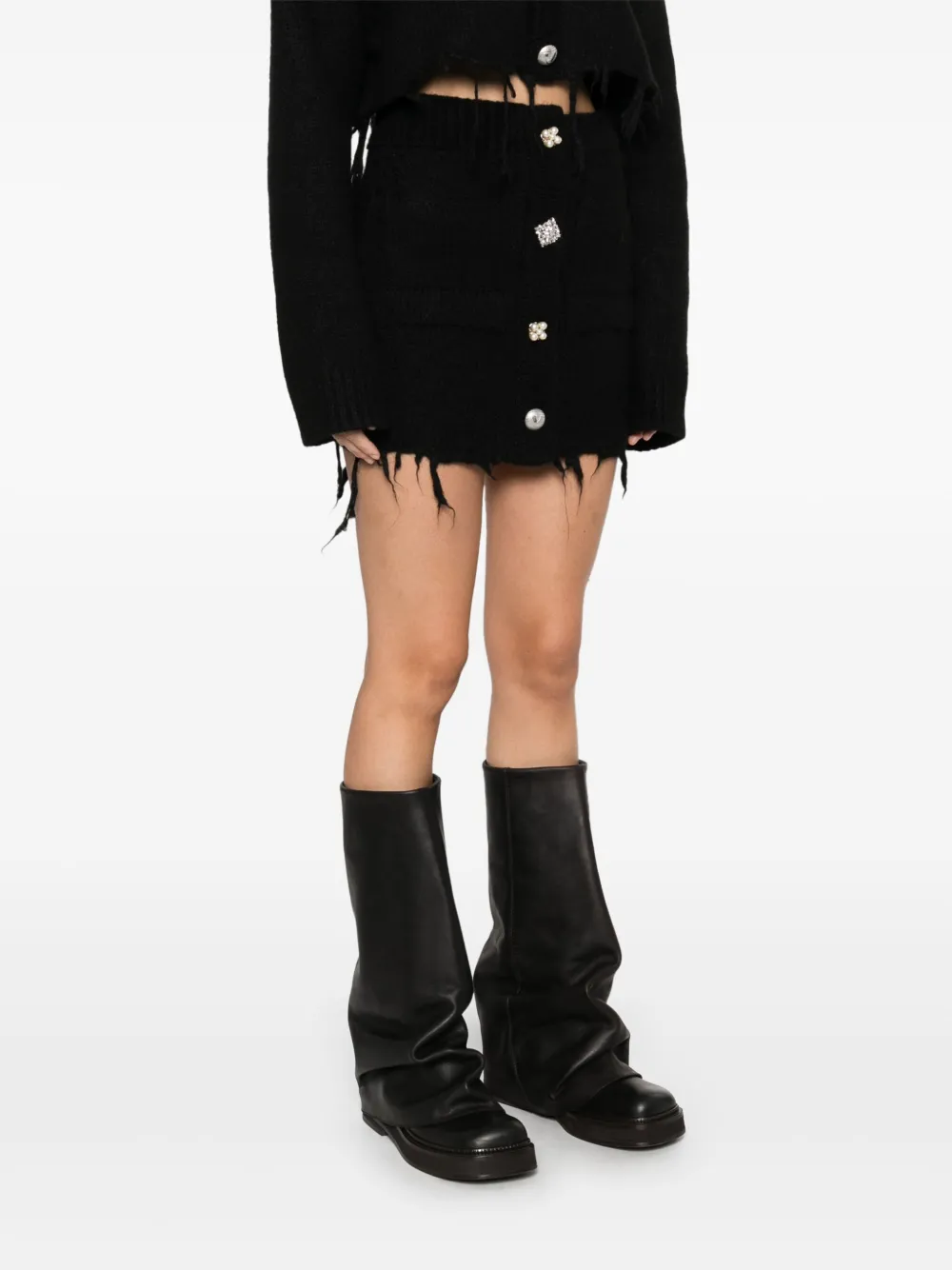 VETEMENTS Mini-rok met verfraaide knopen Zwart