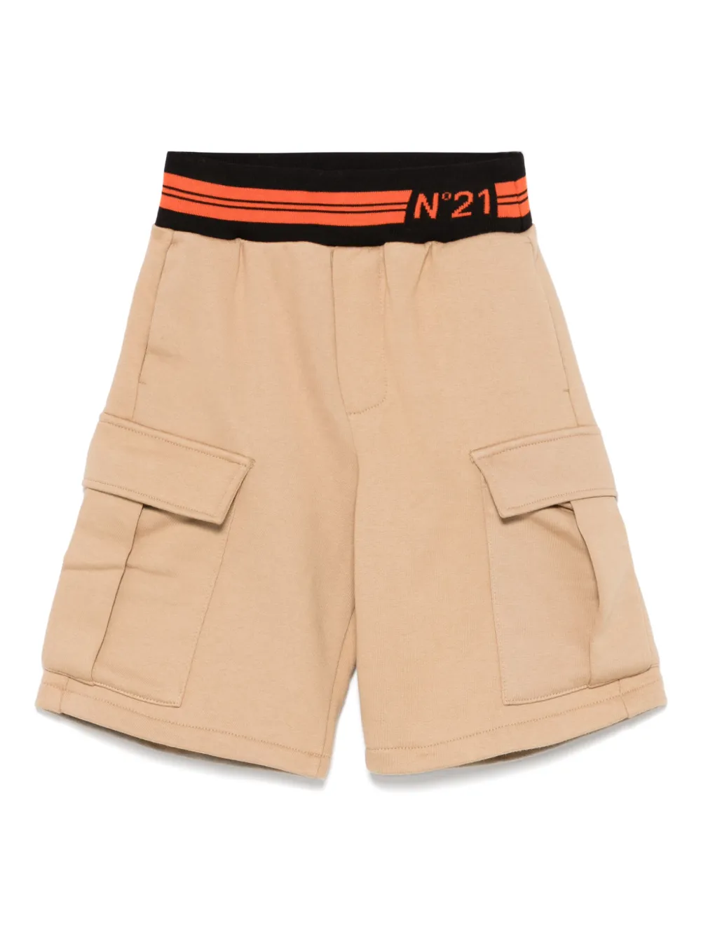 Nº21 Kids Katoenen trainingsshorts Beige