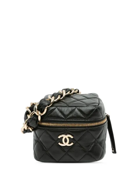 CHANEL Pre-Owned cosmetiquera Quilted Lambskin Cube Chain Wristlet Case 2021