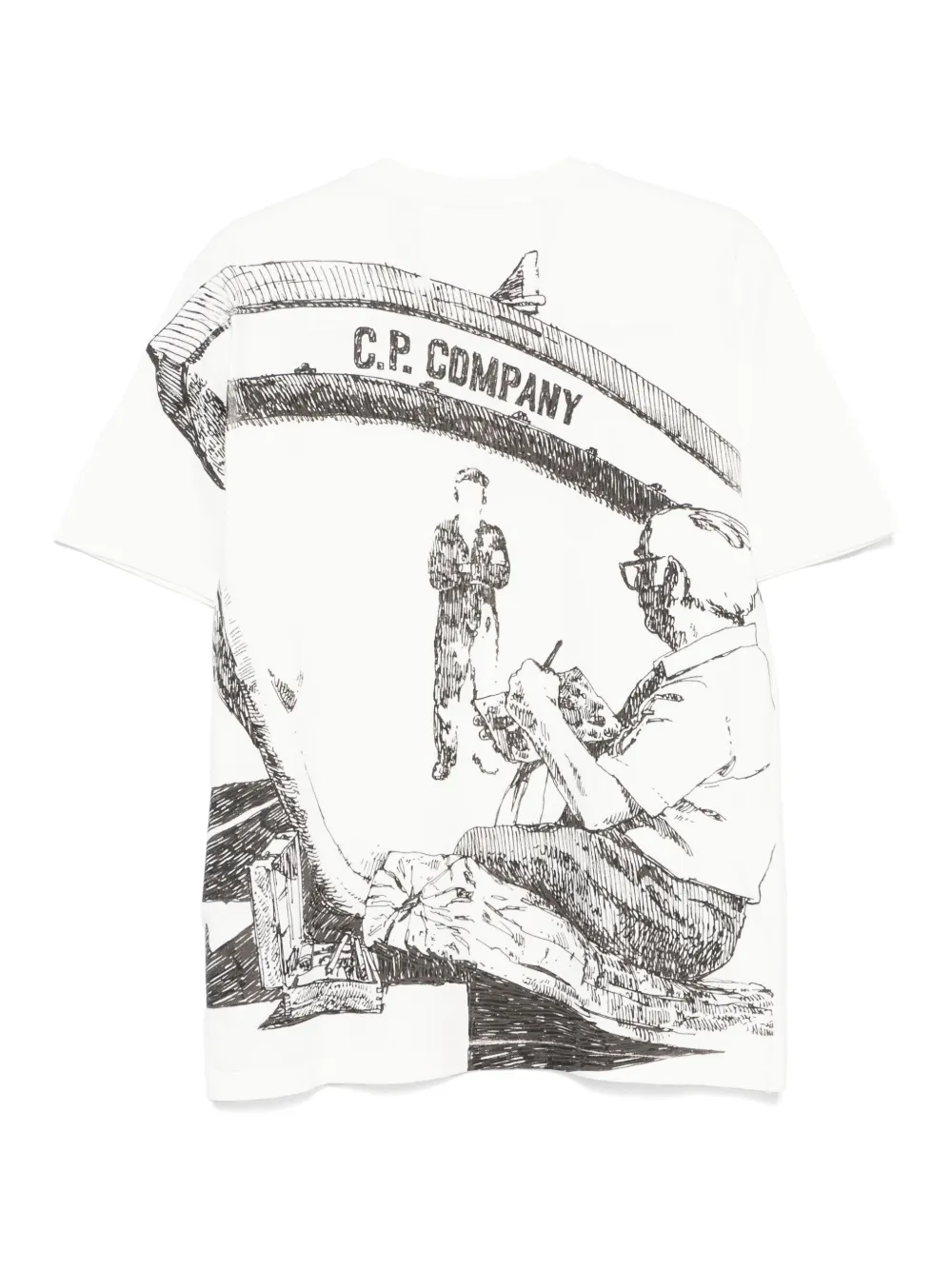 C.P. Company T-shirt met grafische print - Wit