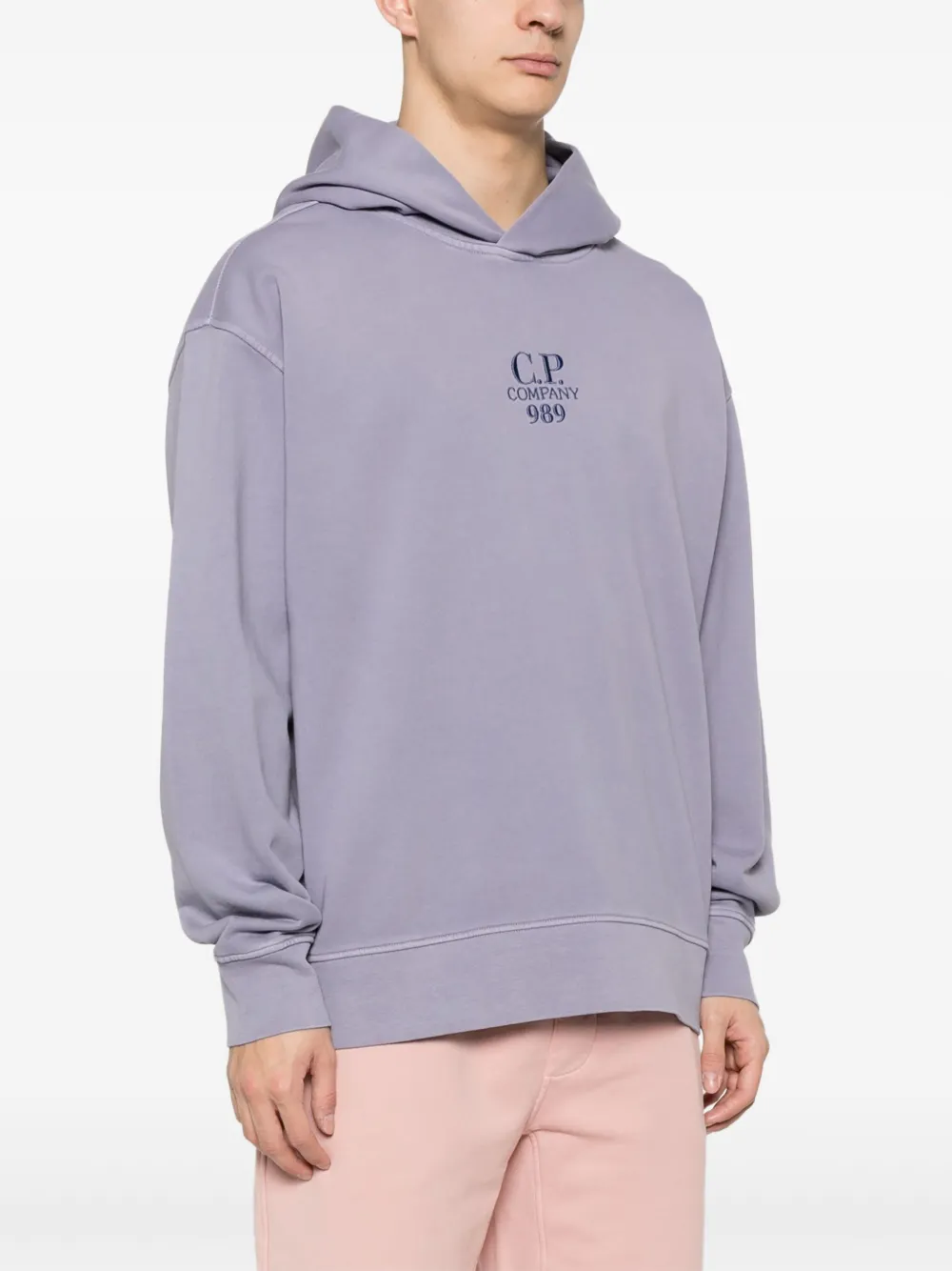 C.P. Company Diagonal Fleece hoodie Paars