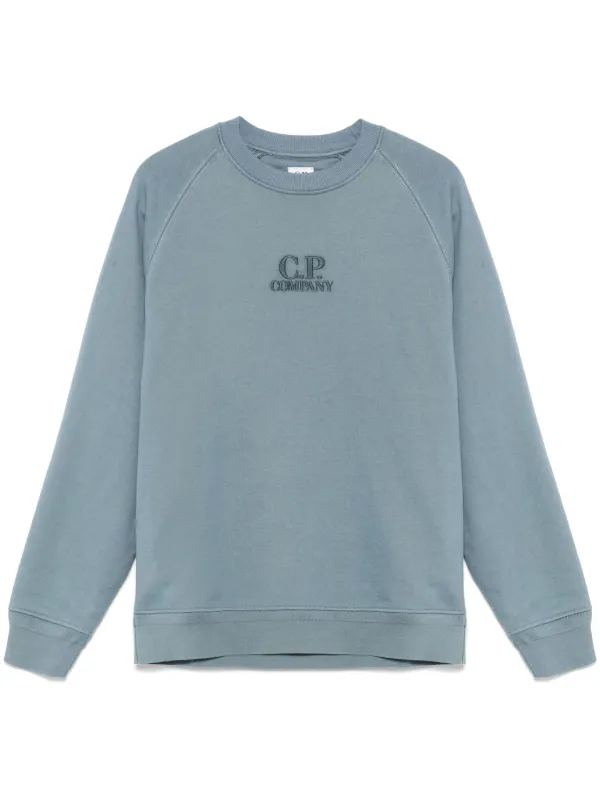 【新品】C.P. COMPANY Logo Swea' C.P. COMPANY Logo-Embroidered Bouclé-Trimmed Cotton-Jersey