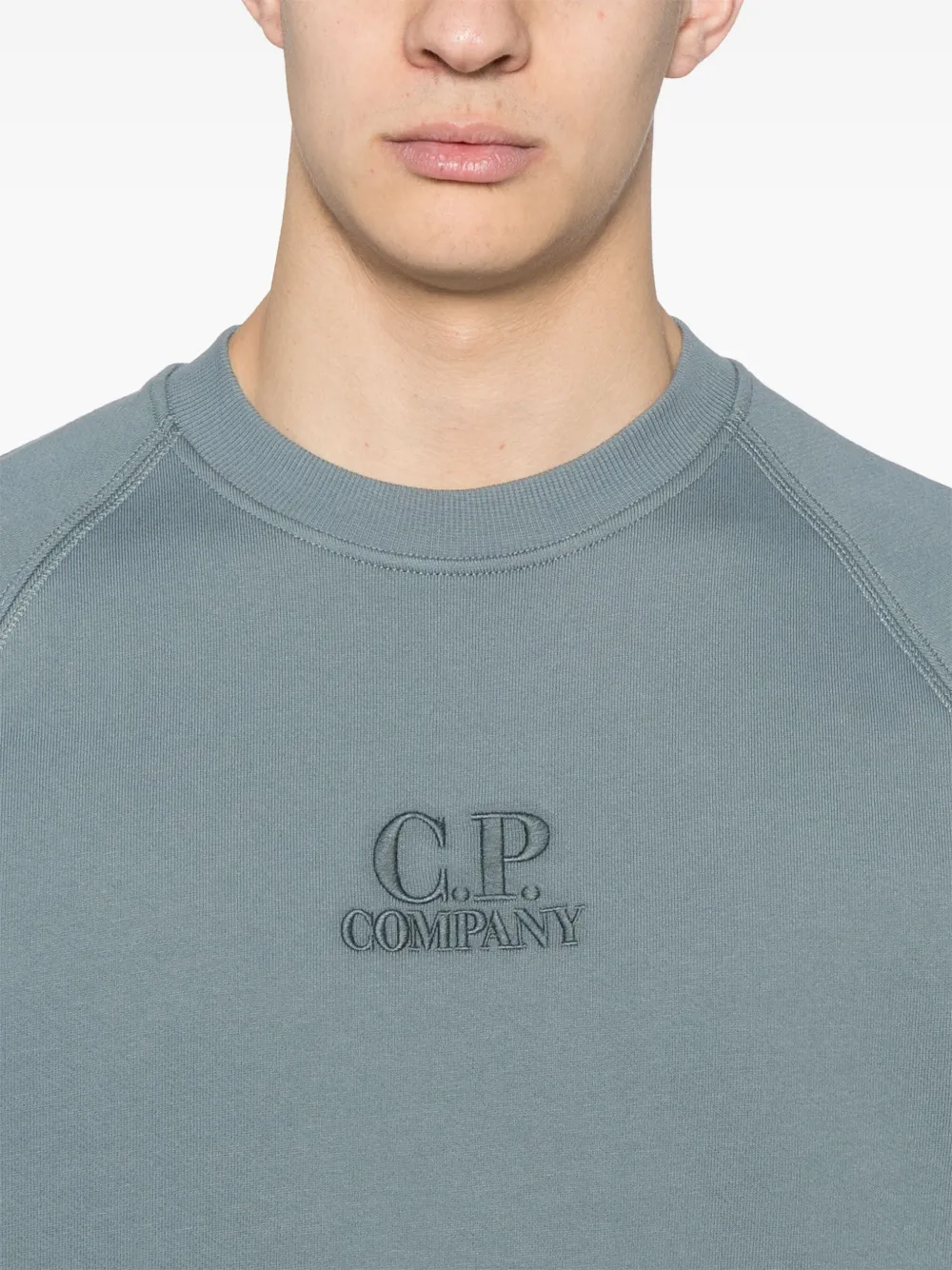 C.P. Company Sweater met geborduurd logo Groen