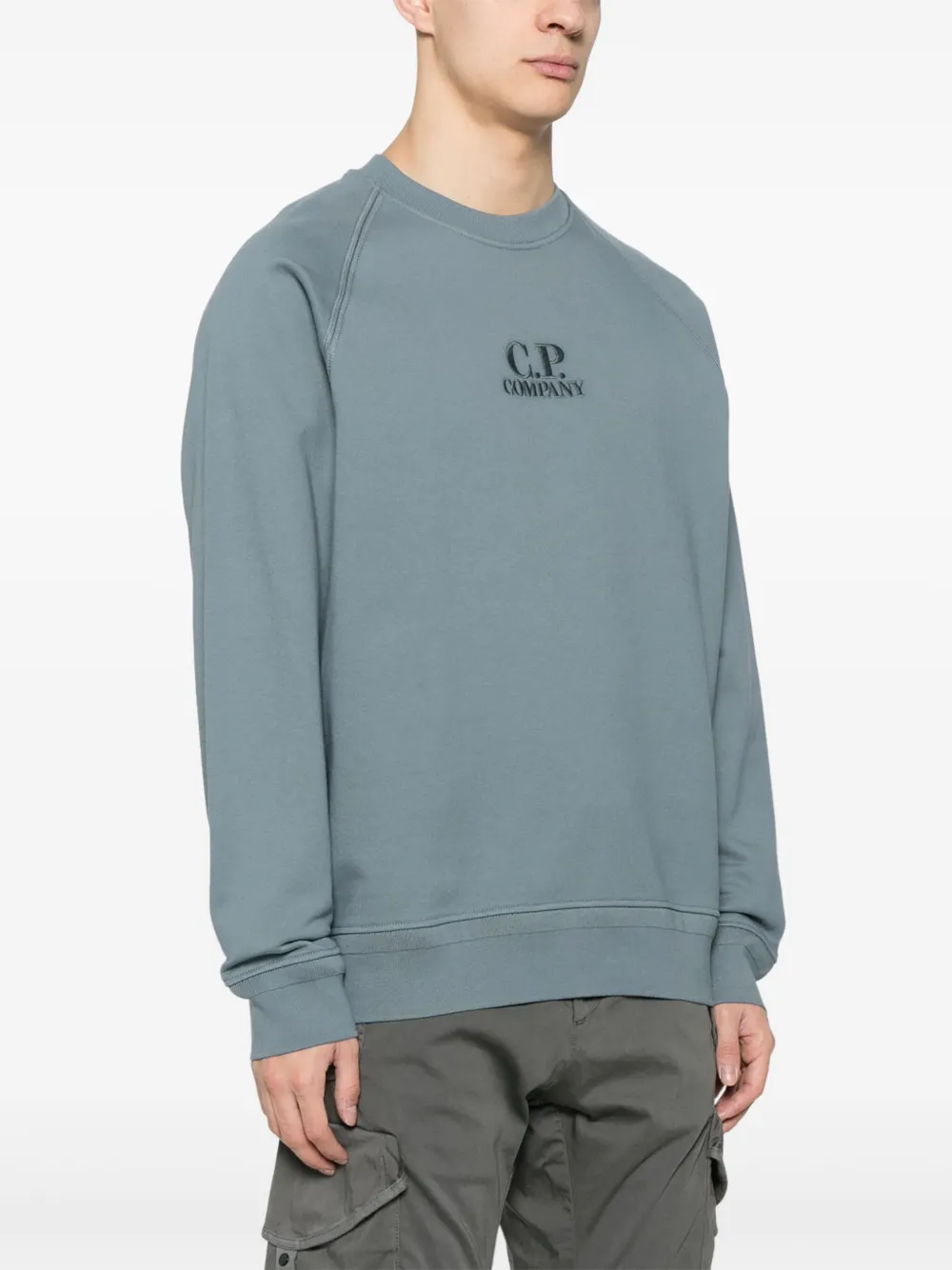 C.P. Company Sweater met geborduurd logo Groen