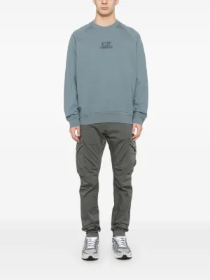 【美品】C.P. Company ライトブルー スウェット サイズL Champion Powerblend Half Zip Sweat/チャンピオン パワー