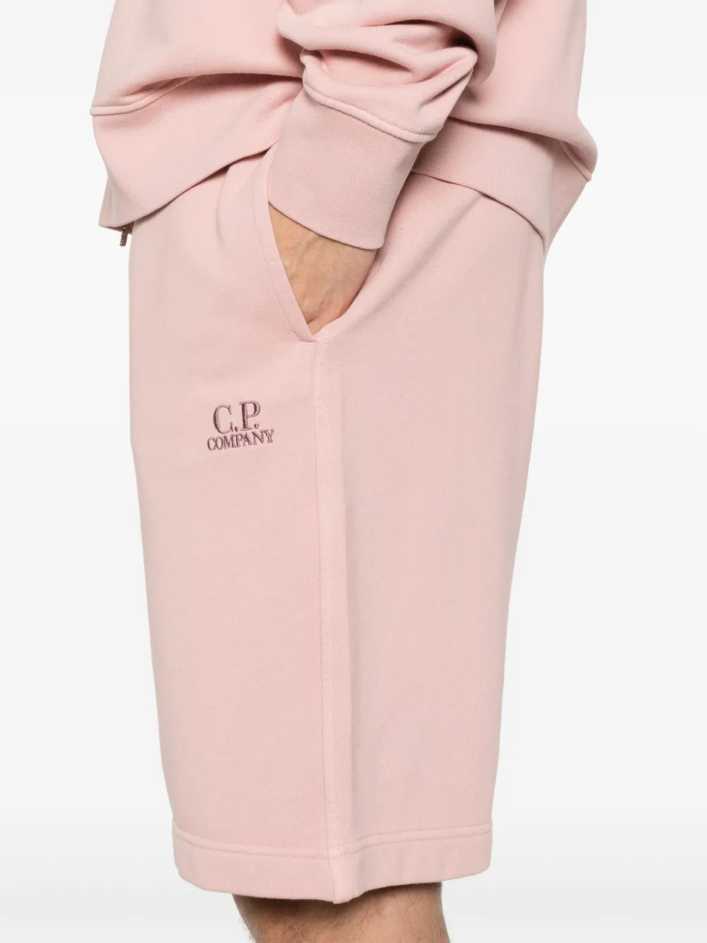 C.P. Company Diagonal Fleece shorts Roze