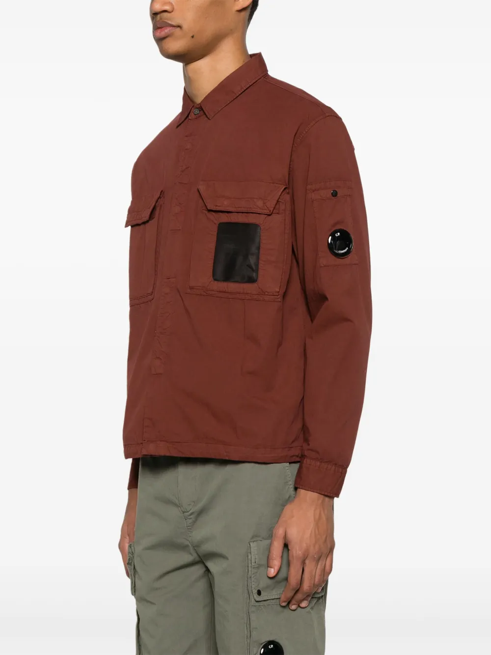Shop C.p. Company Lens-detail Overshirt In Red