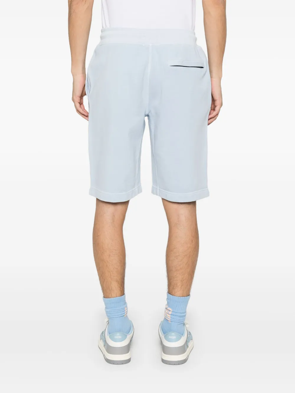 Shop C.p. Company Diagonal Fleece Shorts In Blue