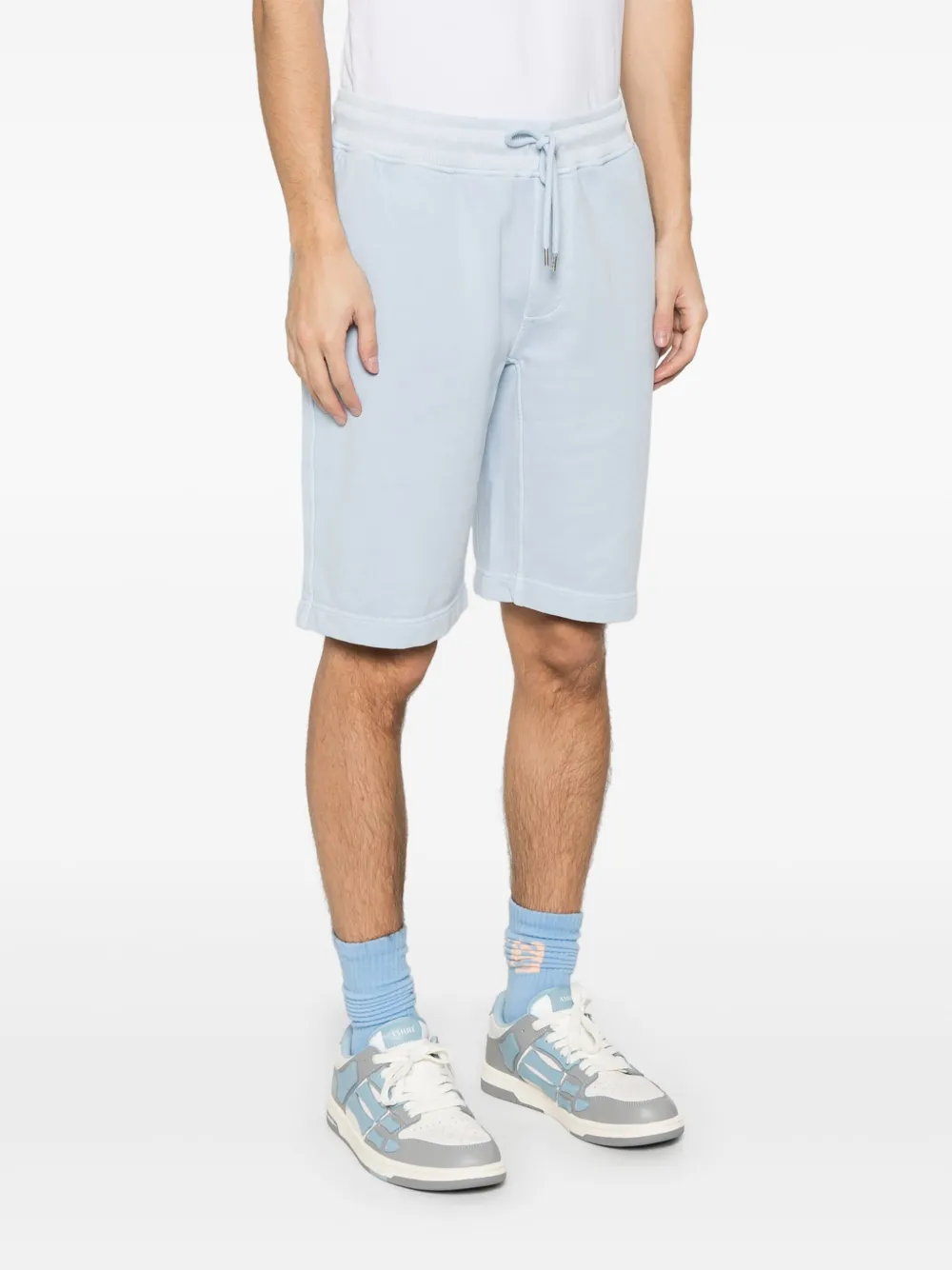 Shop C.p. Company Diagonal Fleece Shorts In Blue
