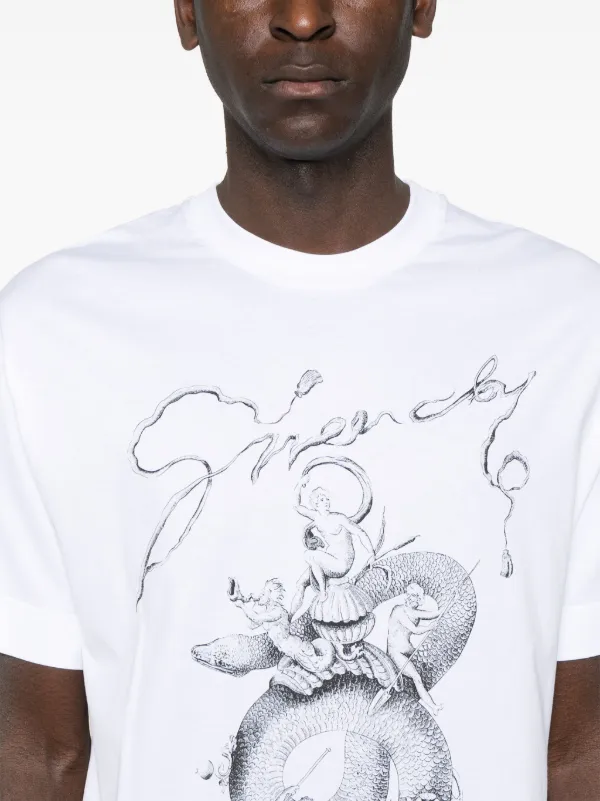 【GIVENCHY】ホワイト シャンデリア ヘビ プリントTシャツ Givenchy Snake And chandelier-print T-shirt | White | FARFETCH