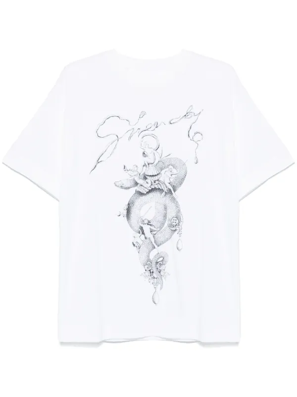 【GIVENCHY】ホワイト シャンデリア ヘビ プリントTシャツ Givenchy Snake And chandelier-print T-shirt | White | FARFETCH