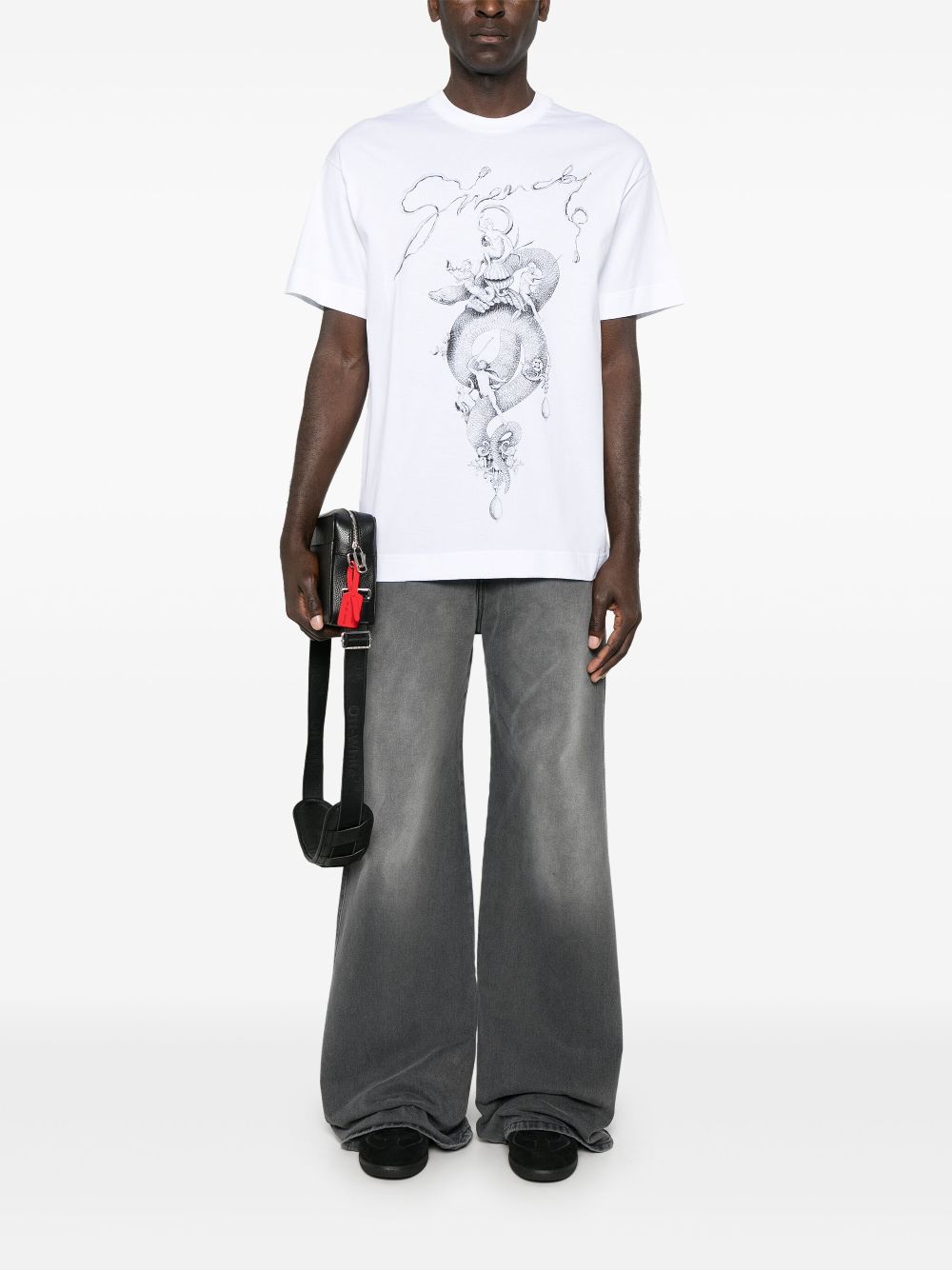 Givenchy T-shirt met slangen- en kroonluchterprint - Wit