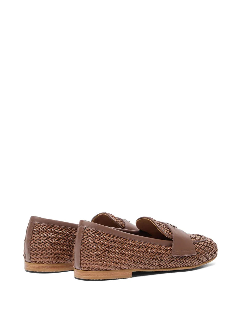 Casadei Hanoi loafers van geweven leer Bruin