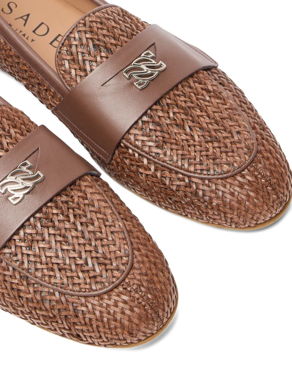 Casadei Hanoi loafers van geweven leer Bruin