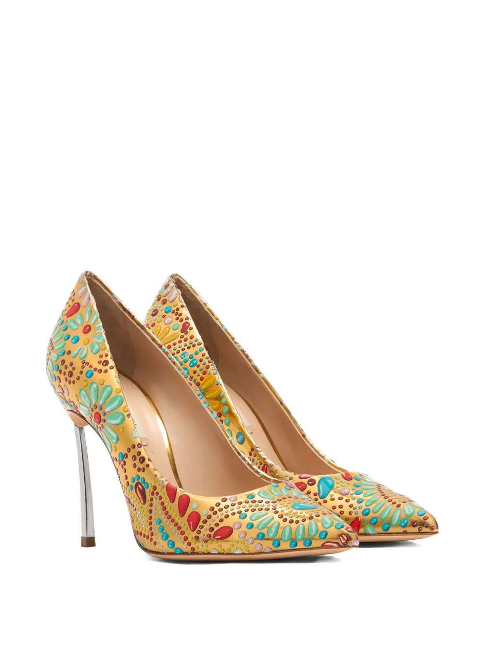 Casadei 100mm Blade Nuggets pumps Gold