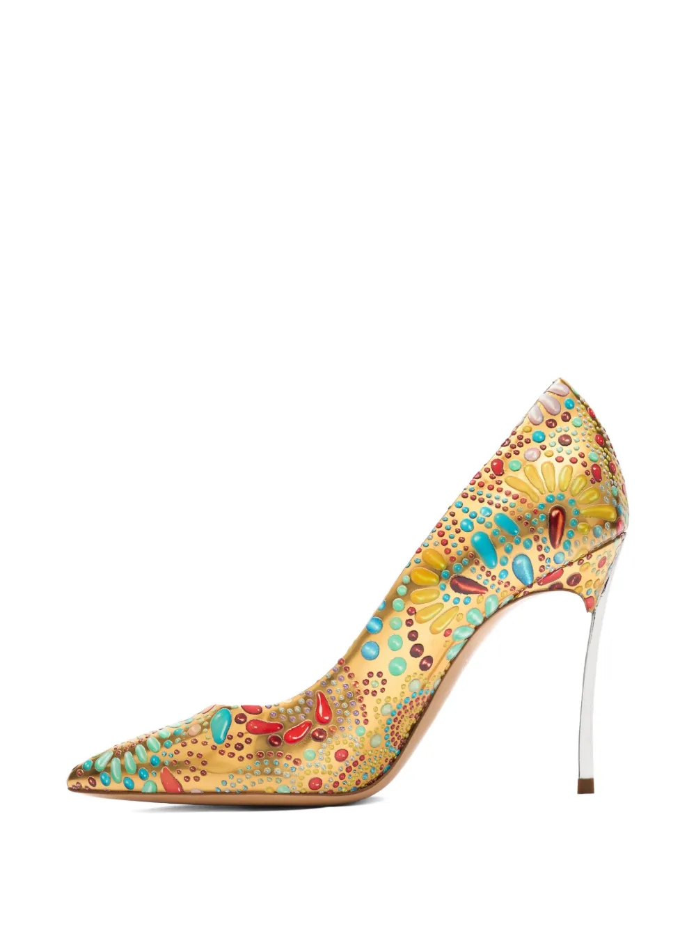 Casadei 100mm Blade Nuggets pumps Gold