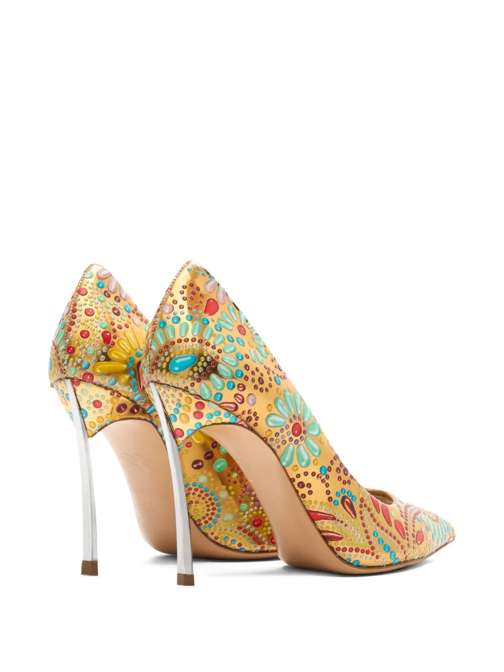 Casadei 100mm Blade Nuggets pumps Gold