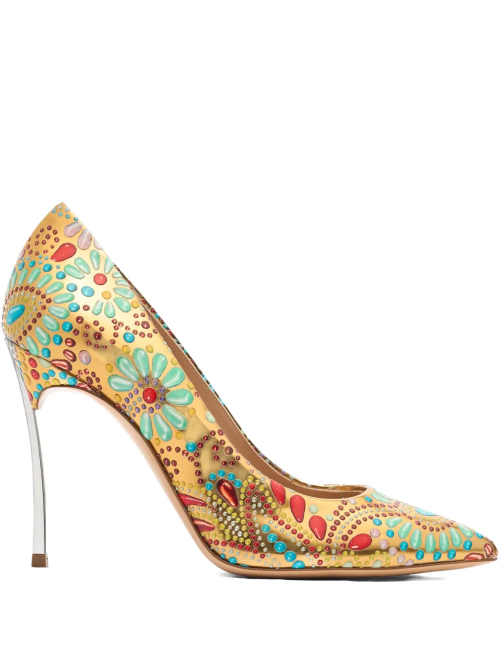 Casadei 100mm Blade Nuggets pumps Gold