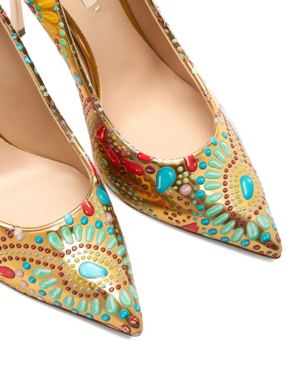 Casadei 100mm Blade Nuggets pumps Gold