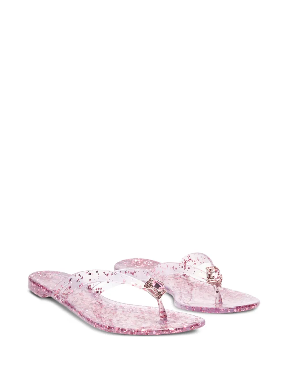 Casadei Platte sandalen verfraaid met glitters Roze