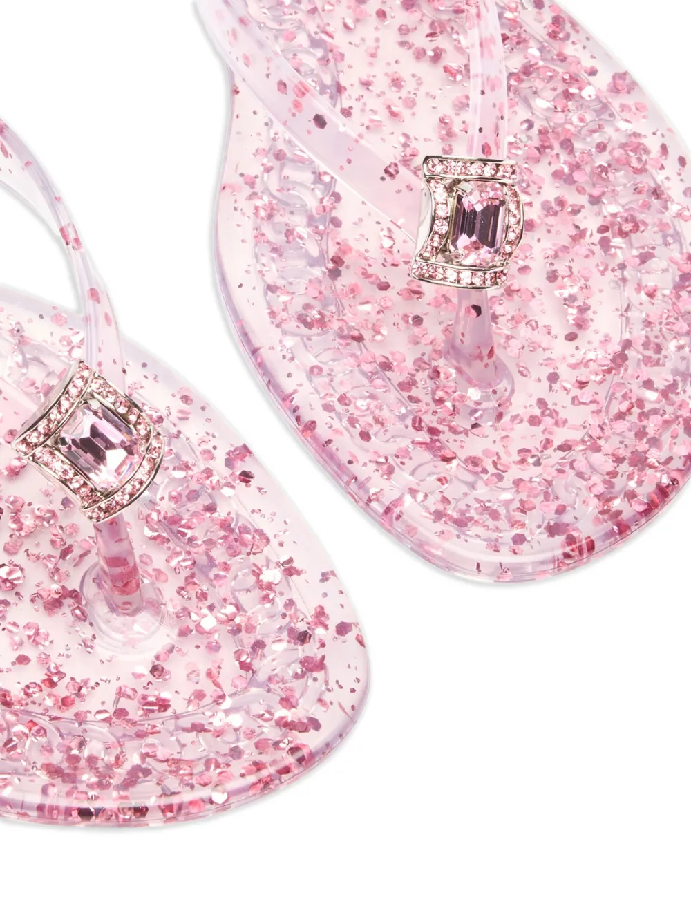 Casadei Platte sandalen verfraaid met glitters Roze
