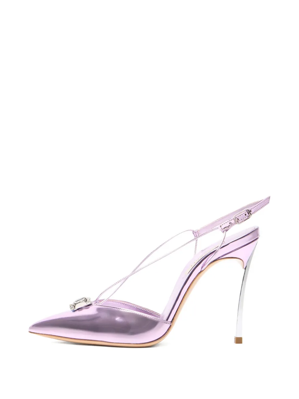 Casadei 100mm metallic pointed-toe heeled pumps Pink