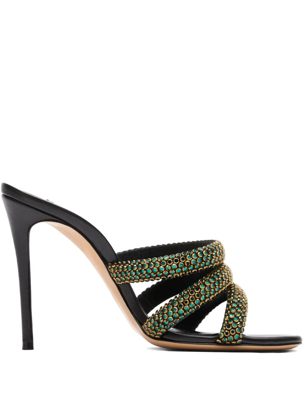 Casadei strapped embellished heeled sandals Black