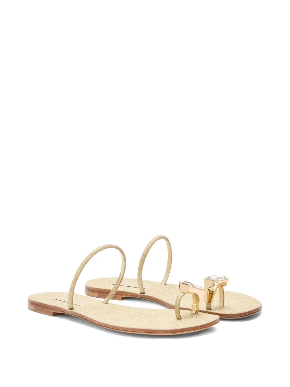 Casadei Platte sandalen verfraaid met glitters Goud