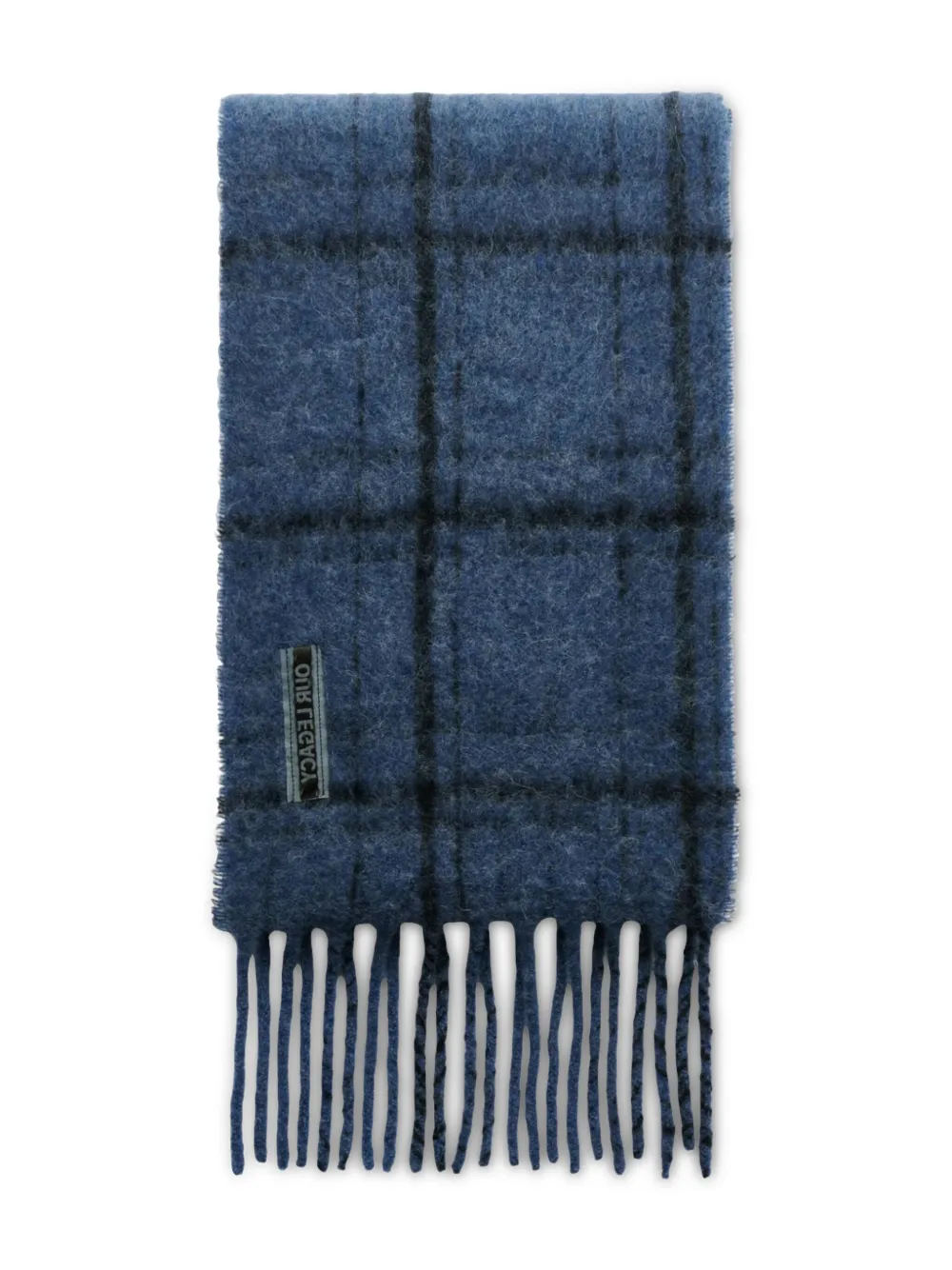 OUR LEGACY plaid-check scarf - Blu