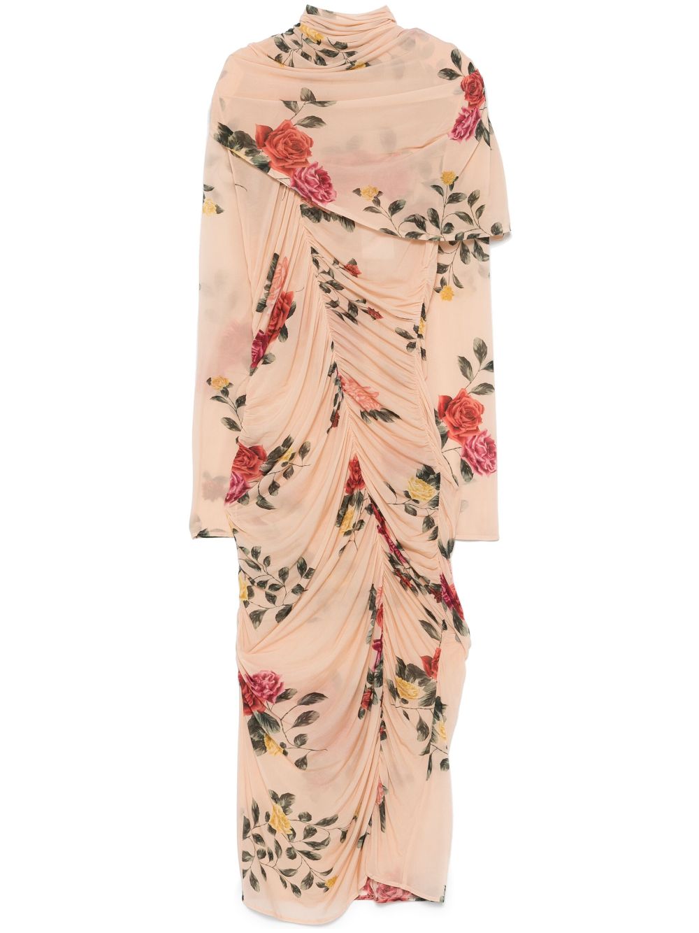 Magda Butrym floral-print midi dress - Neutrals