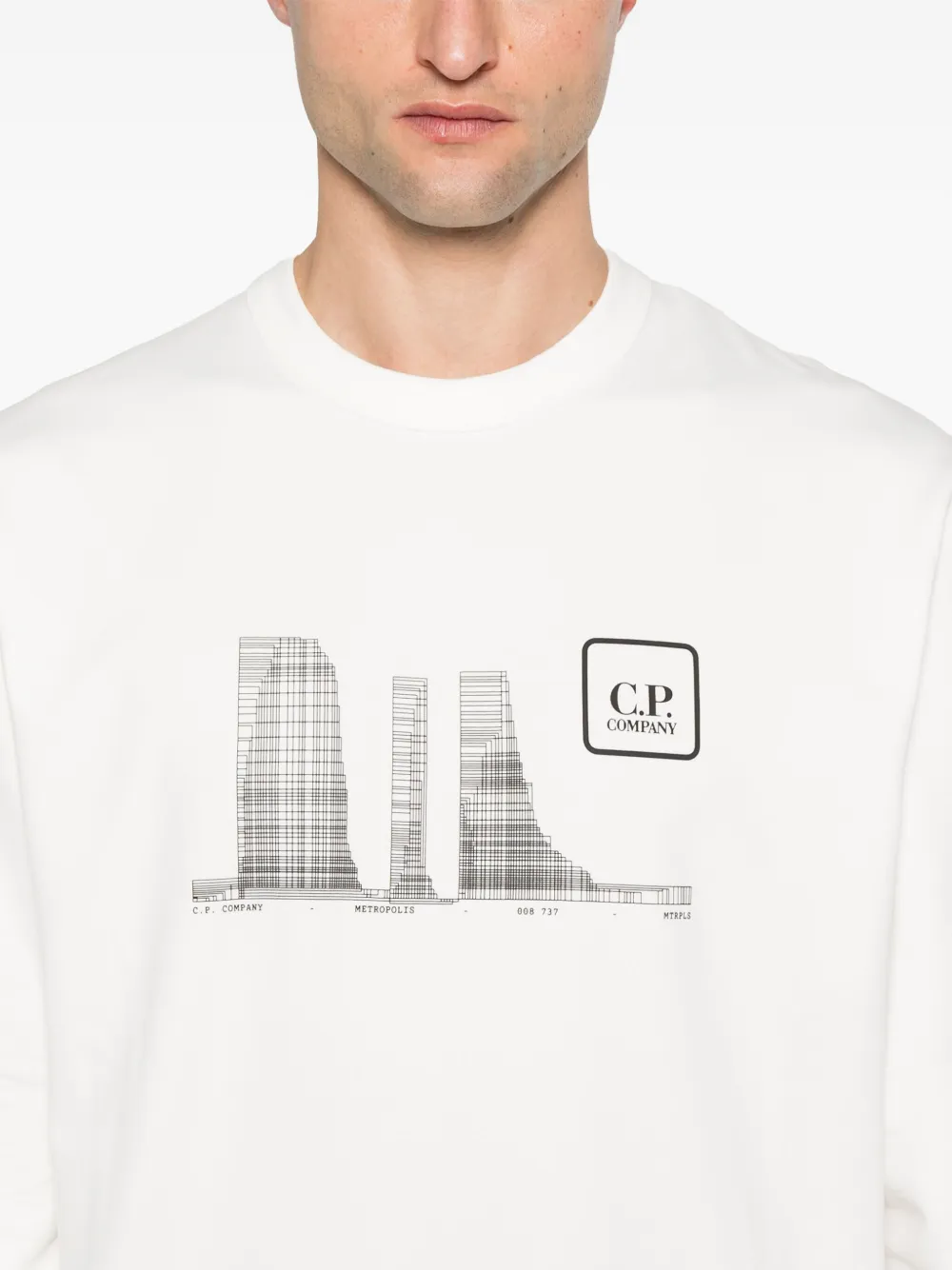 C.P. Company Sweater met logoprint Wit