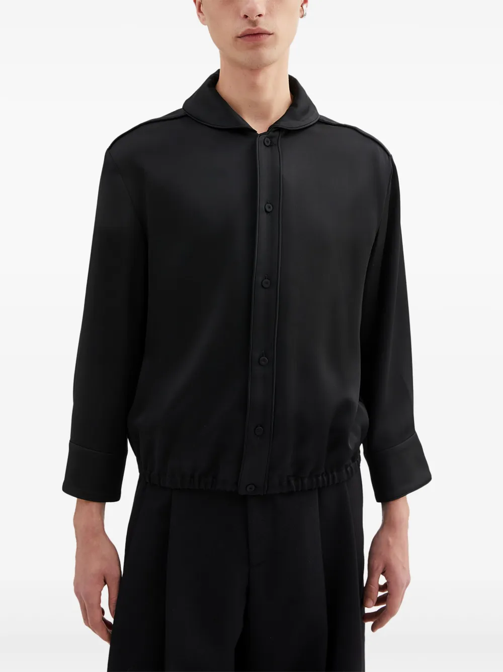 Jil Sander Overhemd met ronde kraag Zwart