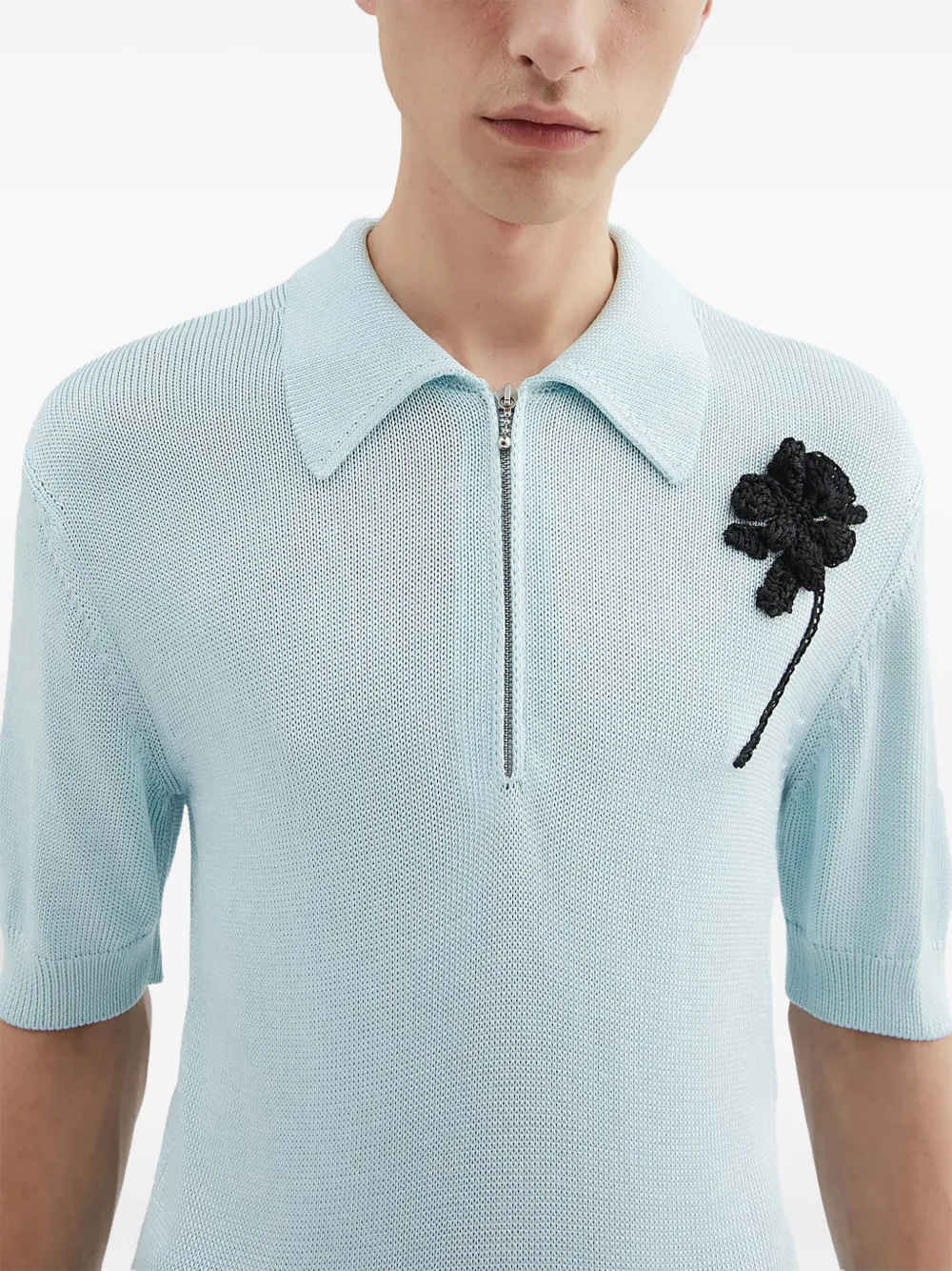 Jil Sander Gebreid poloshirt Blauw
