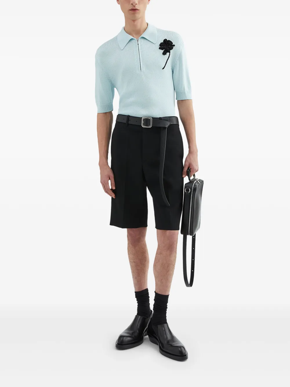 Jil Sander Gebreid poloshirt - Blauw