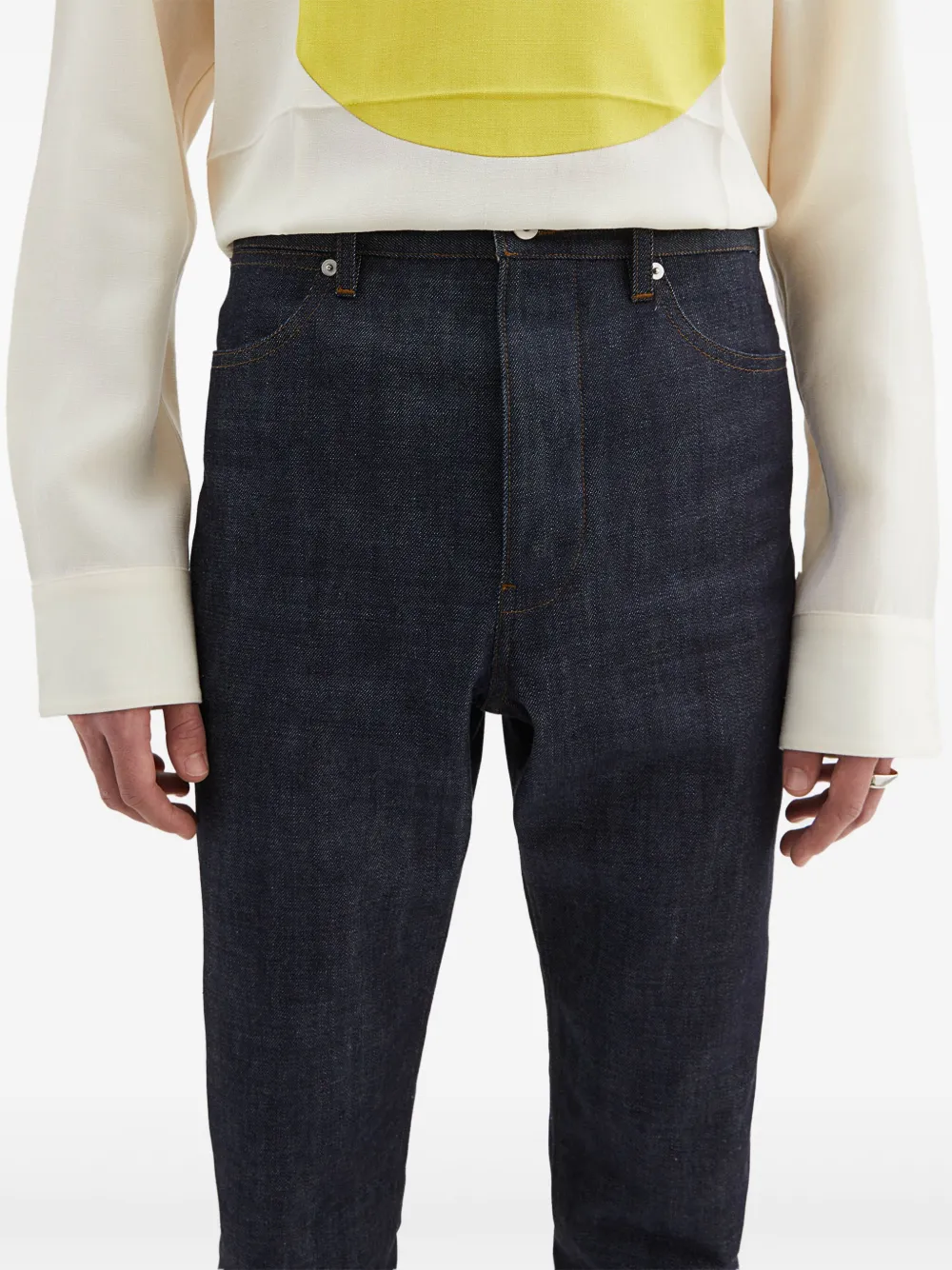 Jil Sander Slim-fit mid waist jeans Blauw