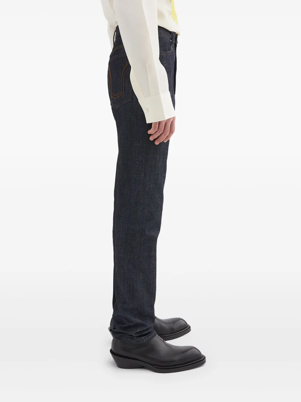 Jil Sander Slim-fit mid waist jeans Blauw