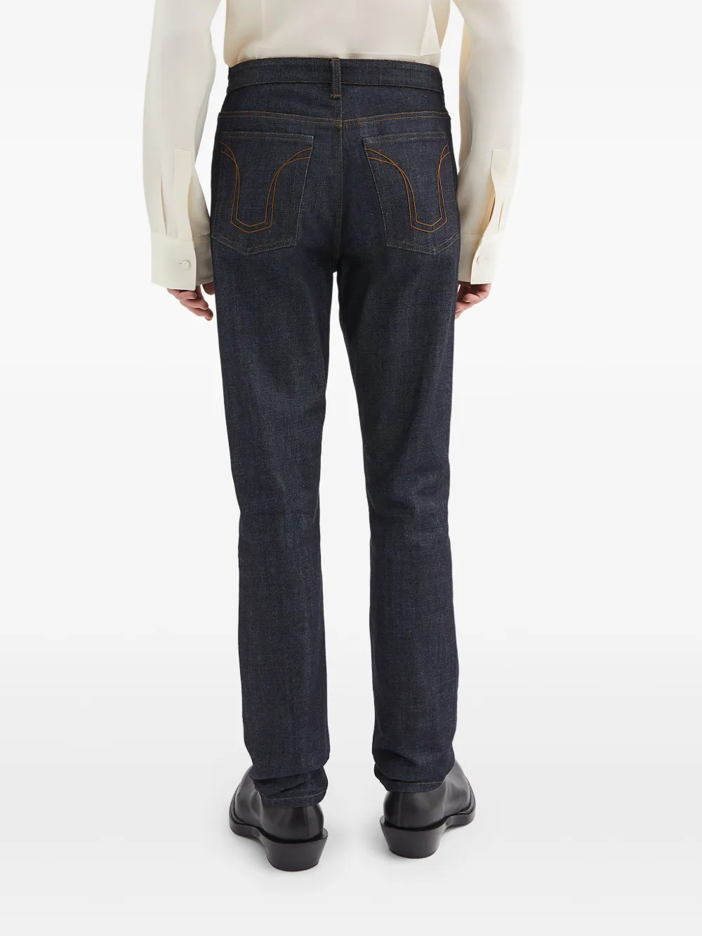 Jil Sander Slim-fit mid waist jeans Blauw