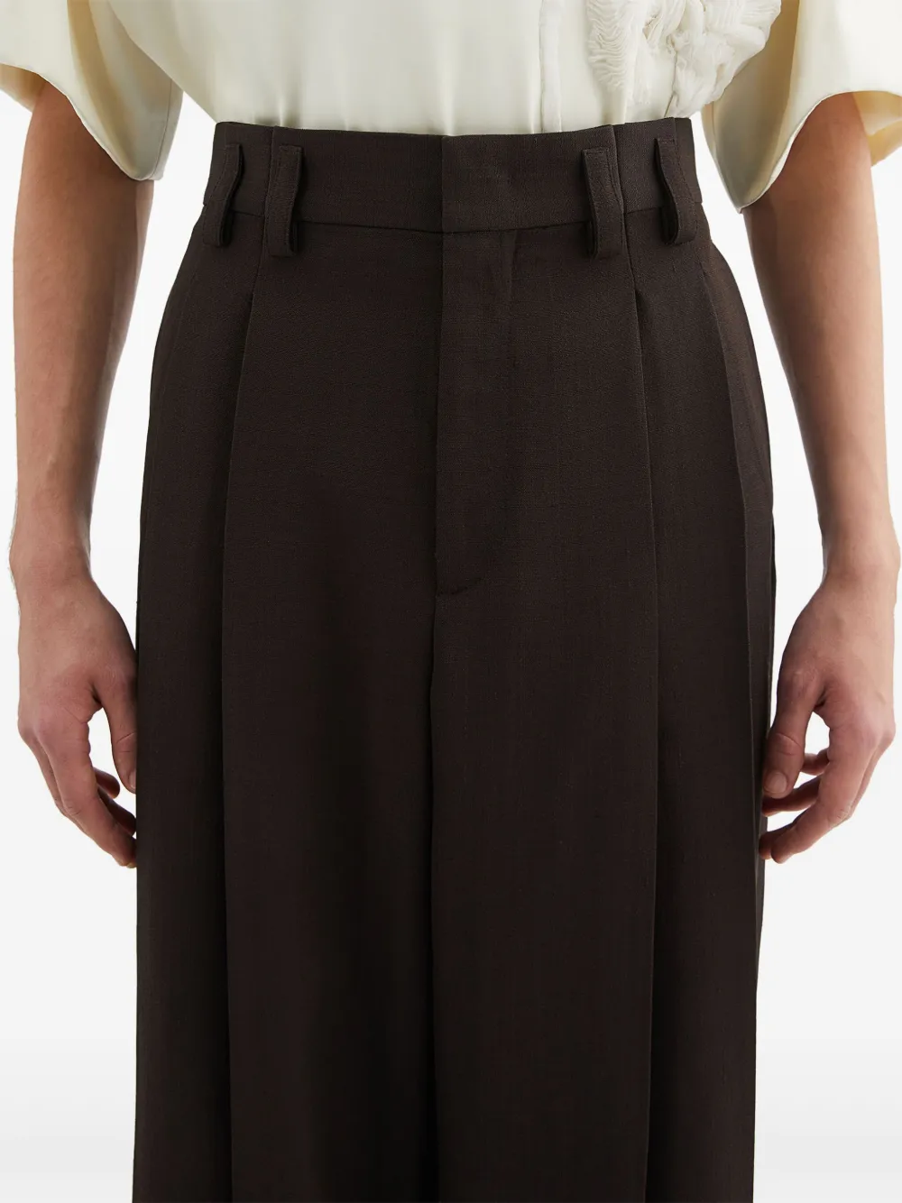 Jil Sander Broek met geplooid detail Bruin