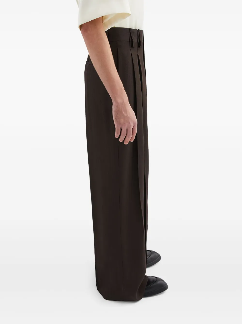 Jil Sander Broek met geplooid detail Bruin