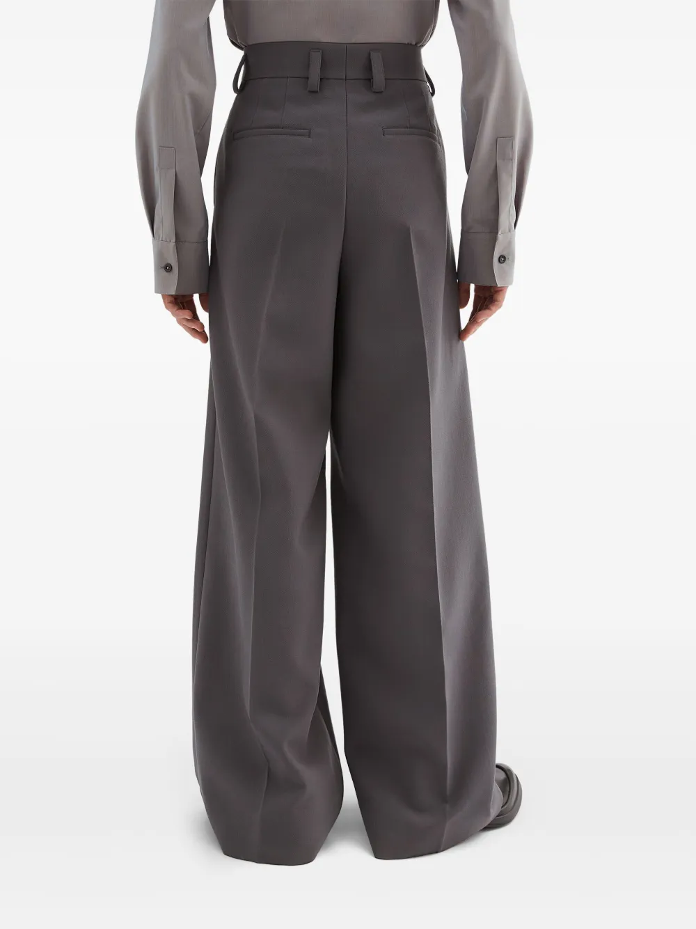 Jil Sander Wool Flannel Pants Grey Melange at CareOfCarl.com