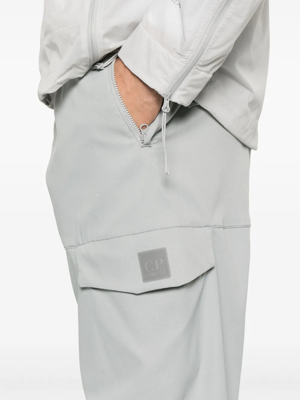 C.P. Company Cargo broek met logopatch Grijs