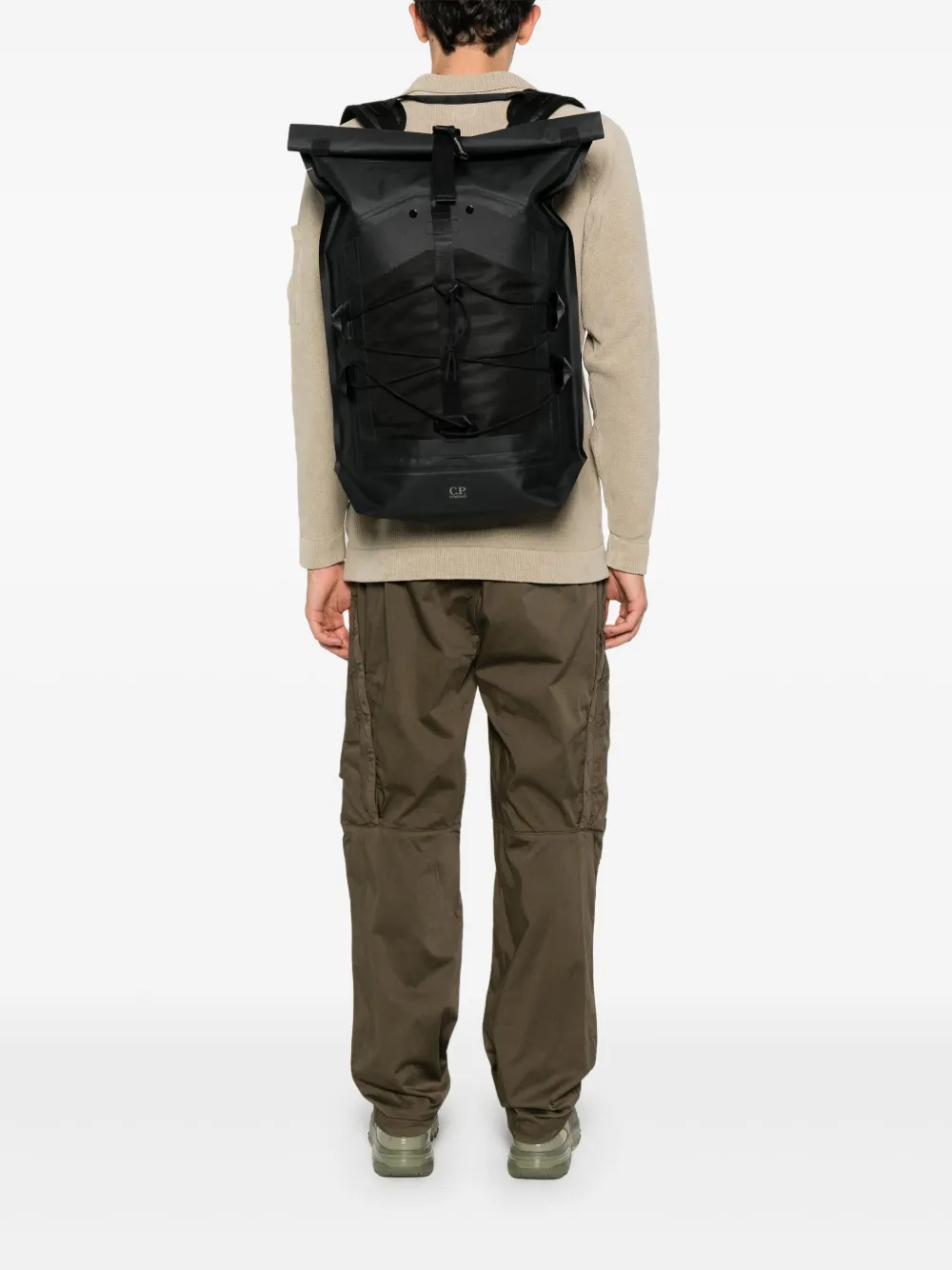 C.P. Company roll-top backpack - Zwart