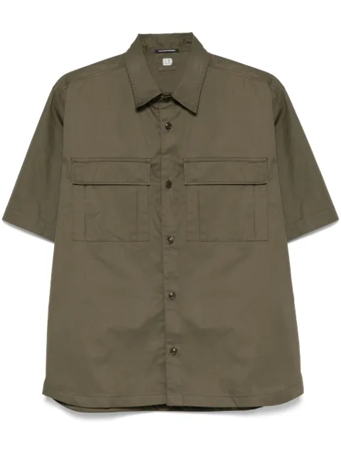 C.P. Company logo-patch cotton shirt 